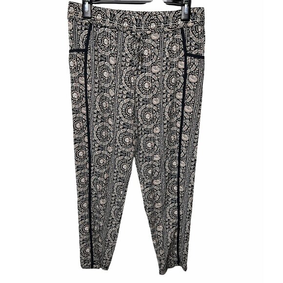 Anthropologie Hei Hei Womens Black & White Patterned Joggers With Pockets Size S - Picture 3 of 12